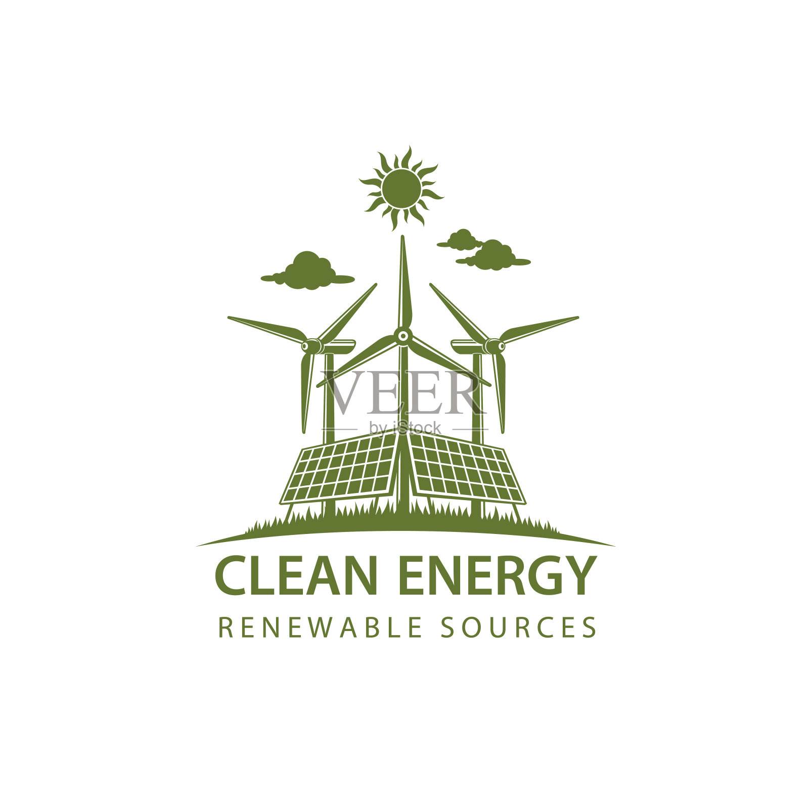 可再生能源的图标插画图片素材