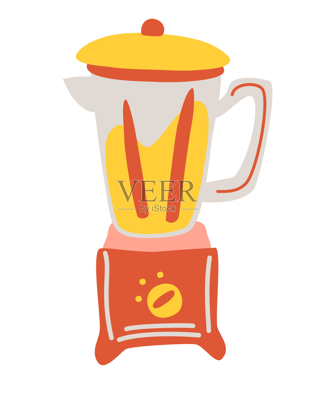 搅拌机或搅拌机厨房烹饪工具。电机。厨房电器、设备。插画图片素材