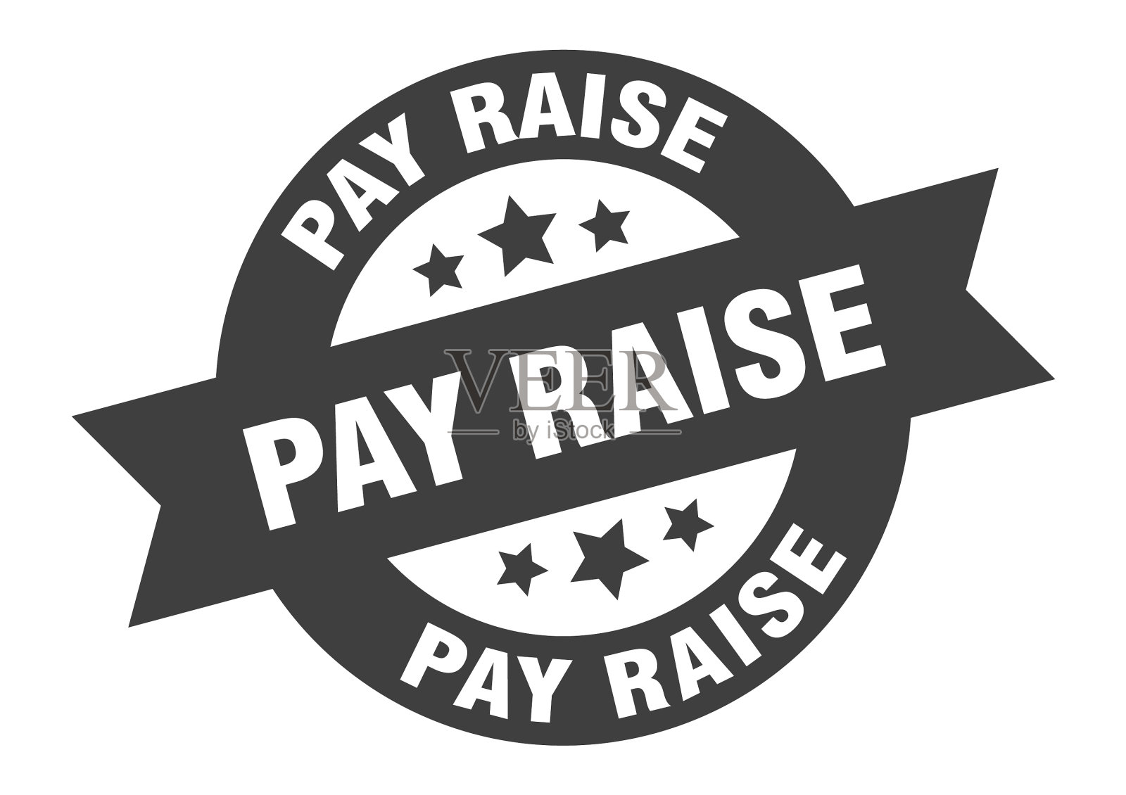 加薪标志圆丝带贴纸孤立标签插画图片素材