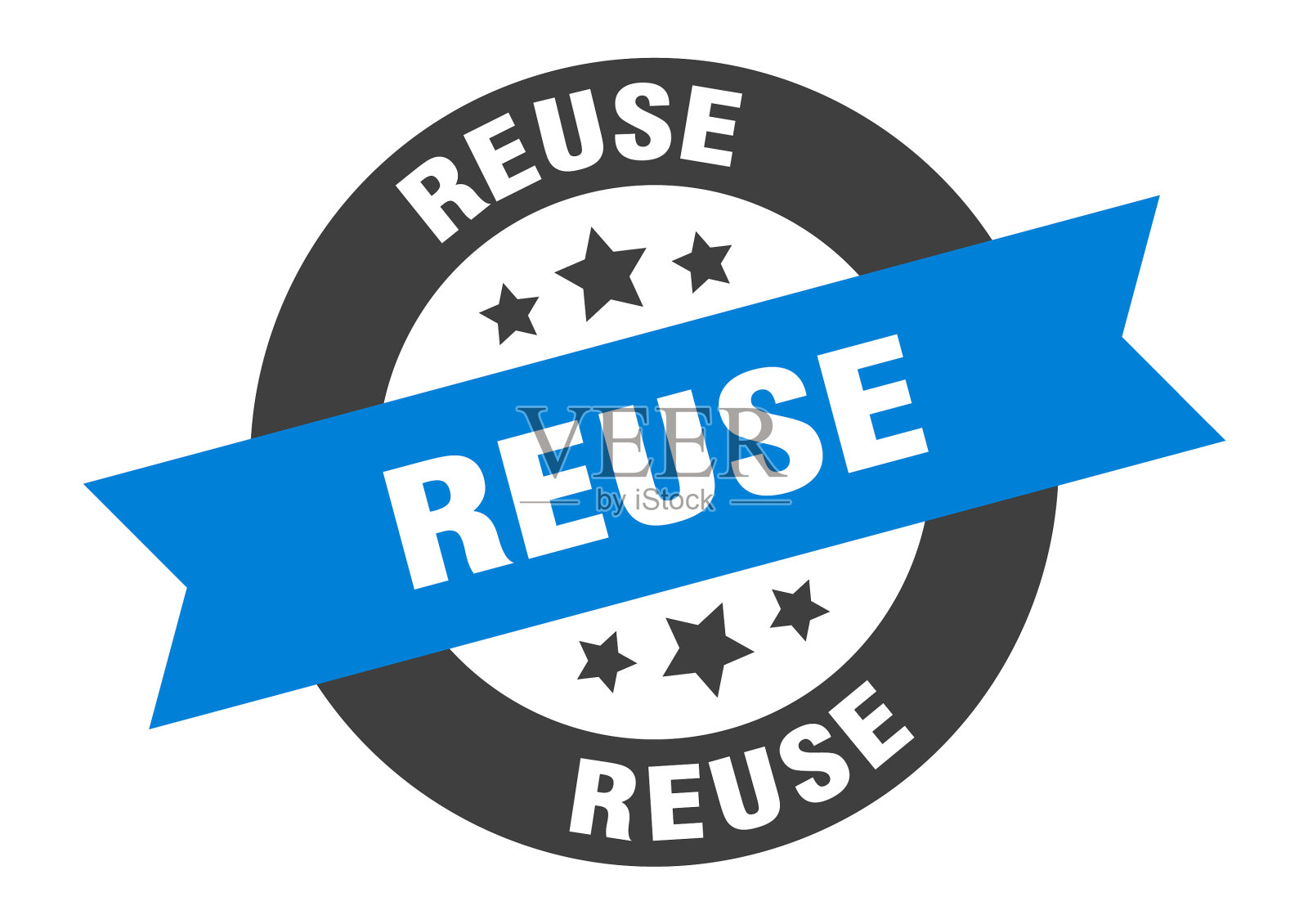 重复使用标志圆丝带贴纸隔离标签插画图片素材