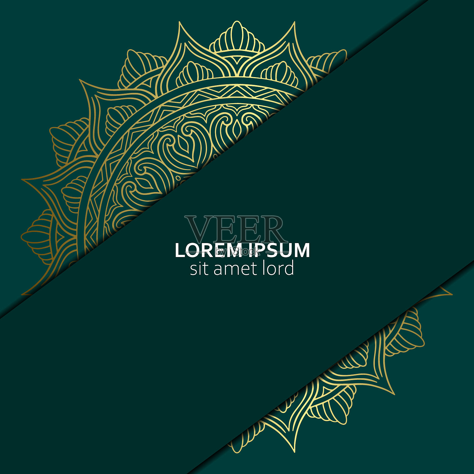 花和曼陀罗观赏装饰框架插画图片素材