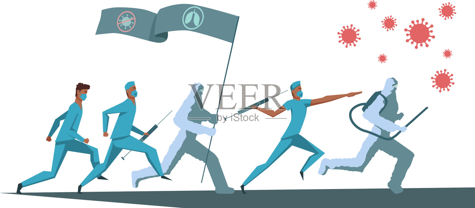 医务工作者抗击新冠肺炎的史诗壮举设计元素图片
