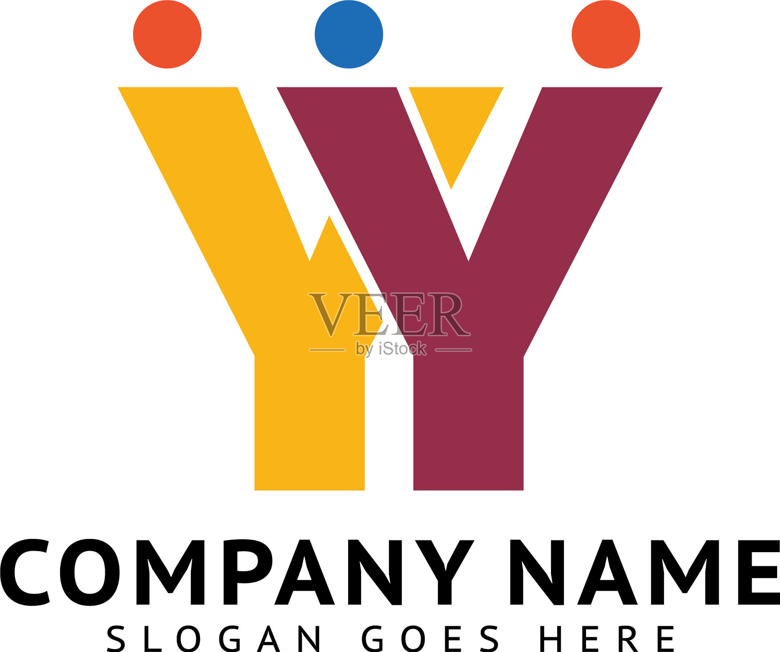 首字母y人标志设计插画图片素材