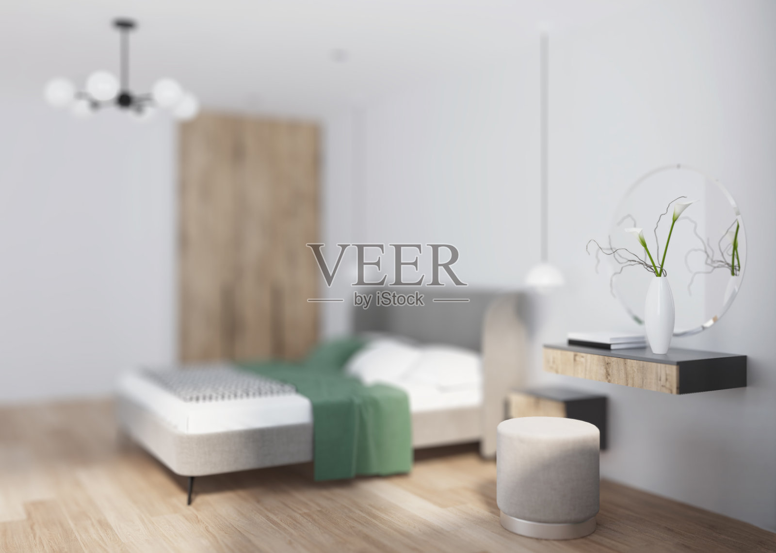 现代居室室内。3 d渲染。照片摄影图片