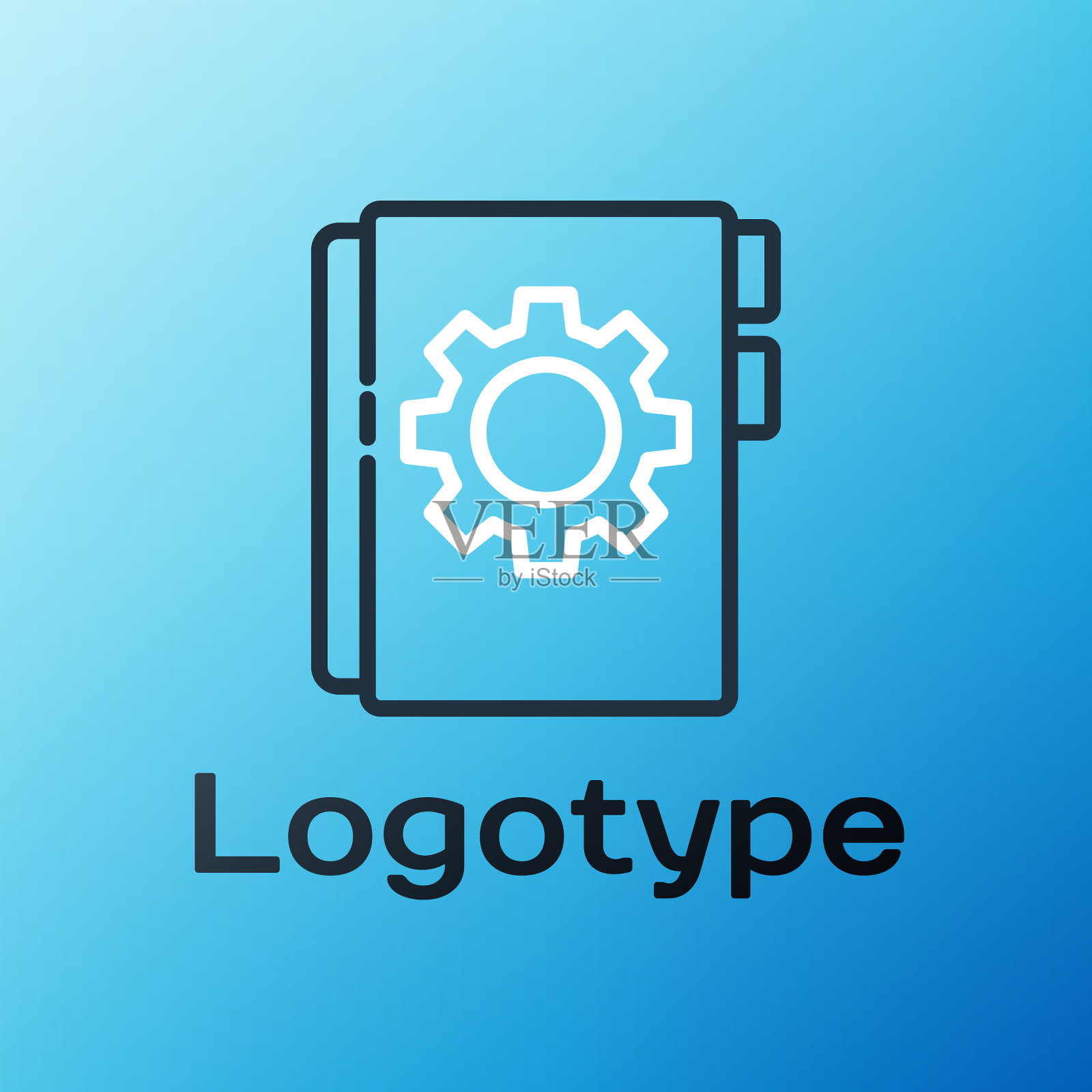 线路用户手册图标隔离在蓝色背景图标素材