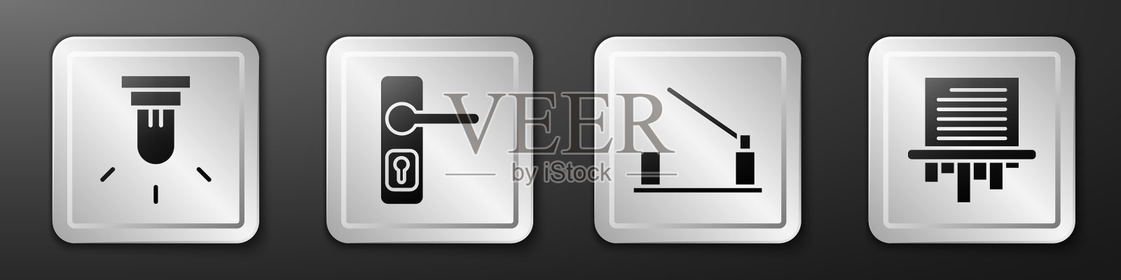 设置运动传感器车门把手停车图标素材