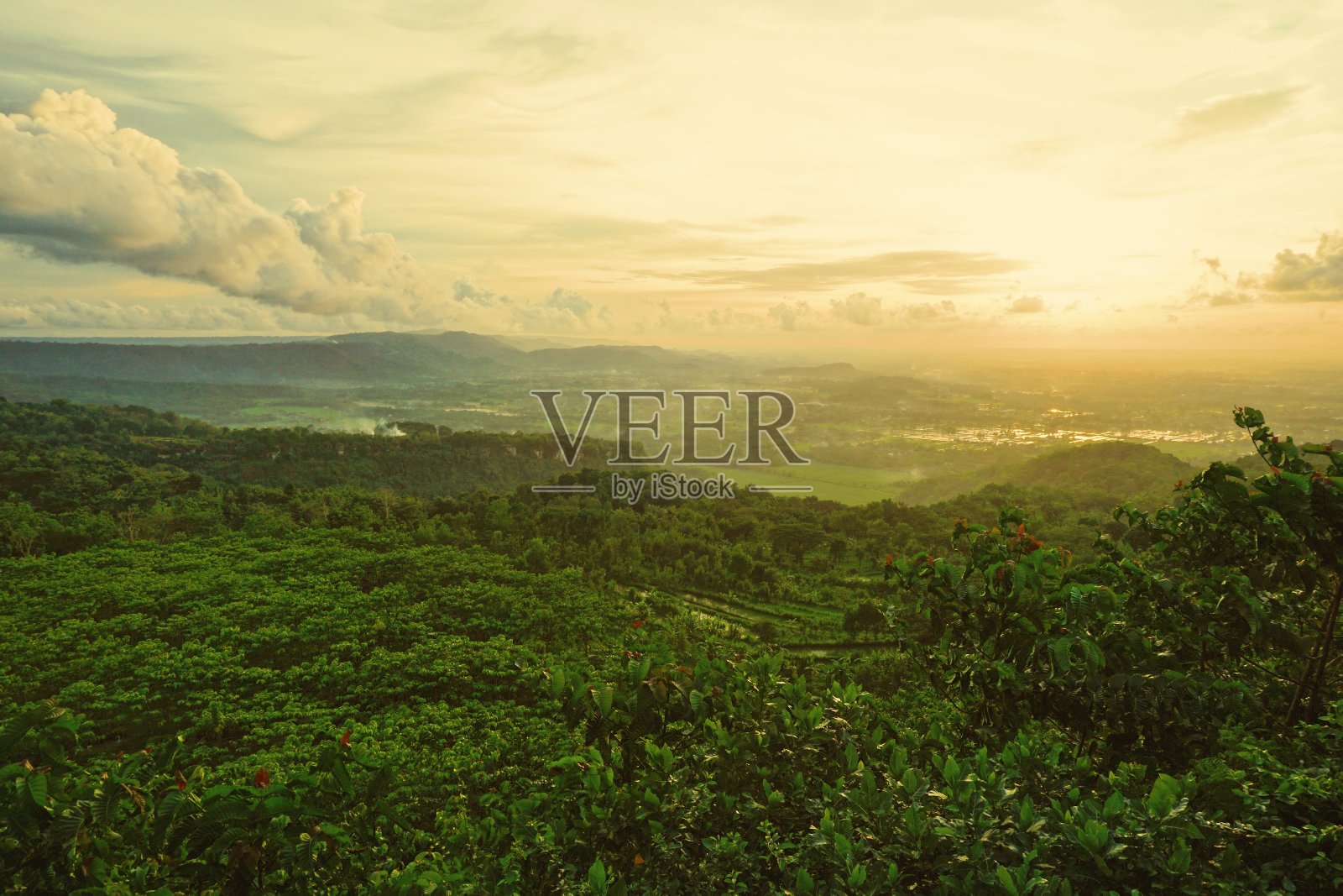 农村日落照片摄影图片