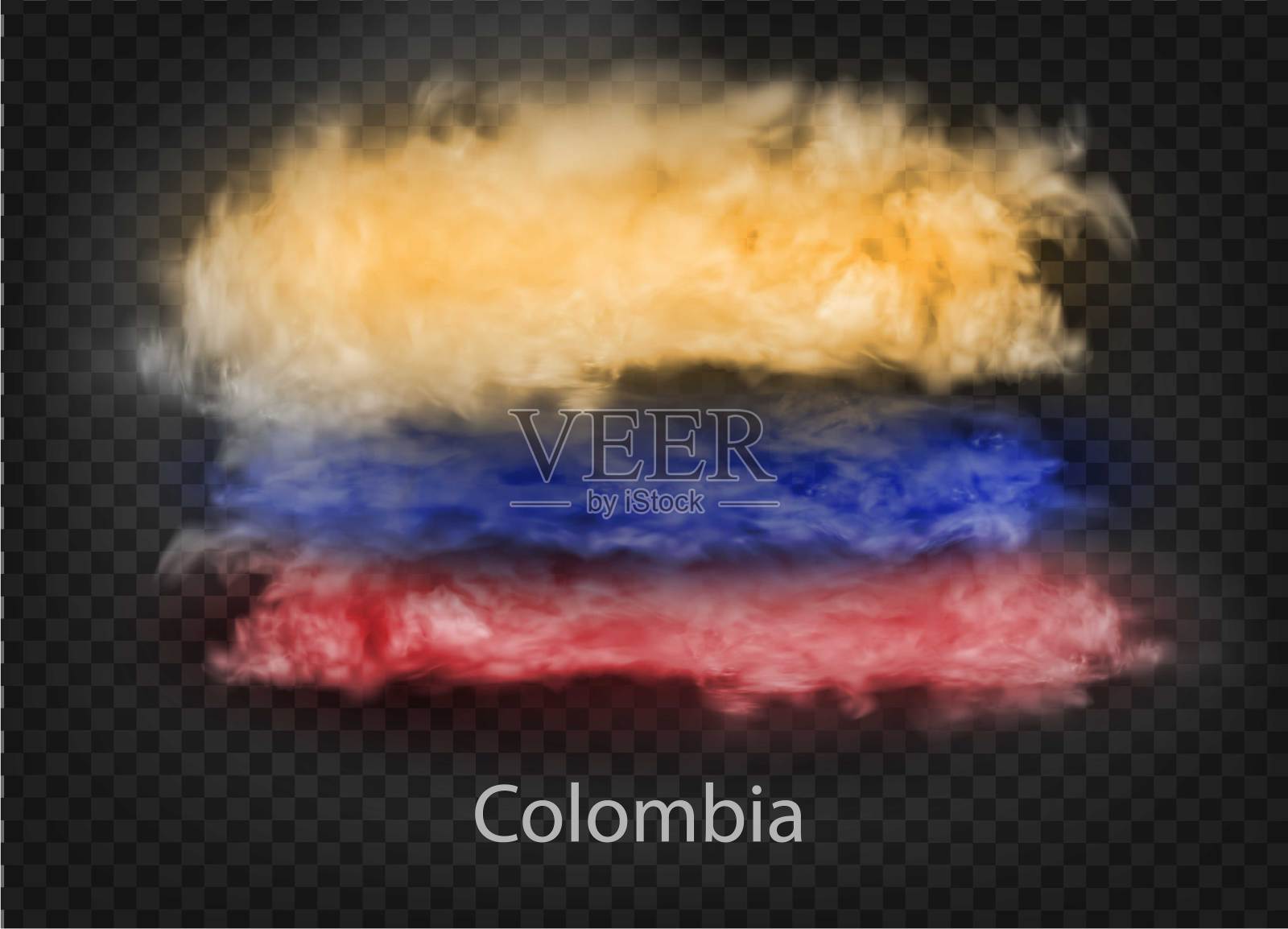 背景的旗帜烟雾和云。矢量图插画图片素材