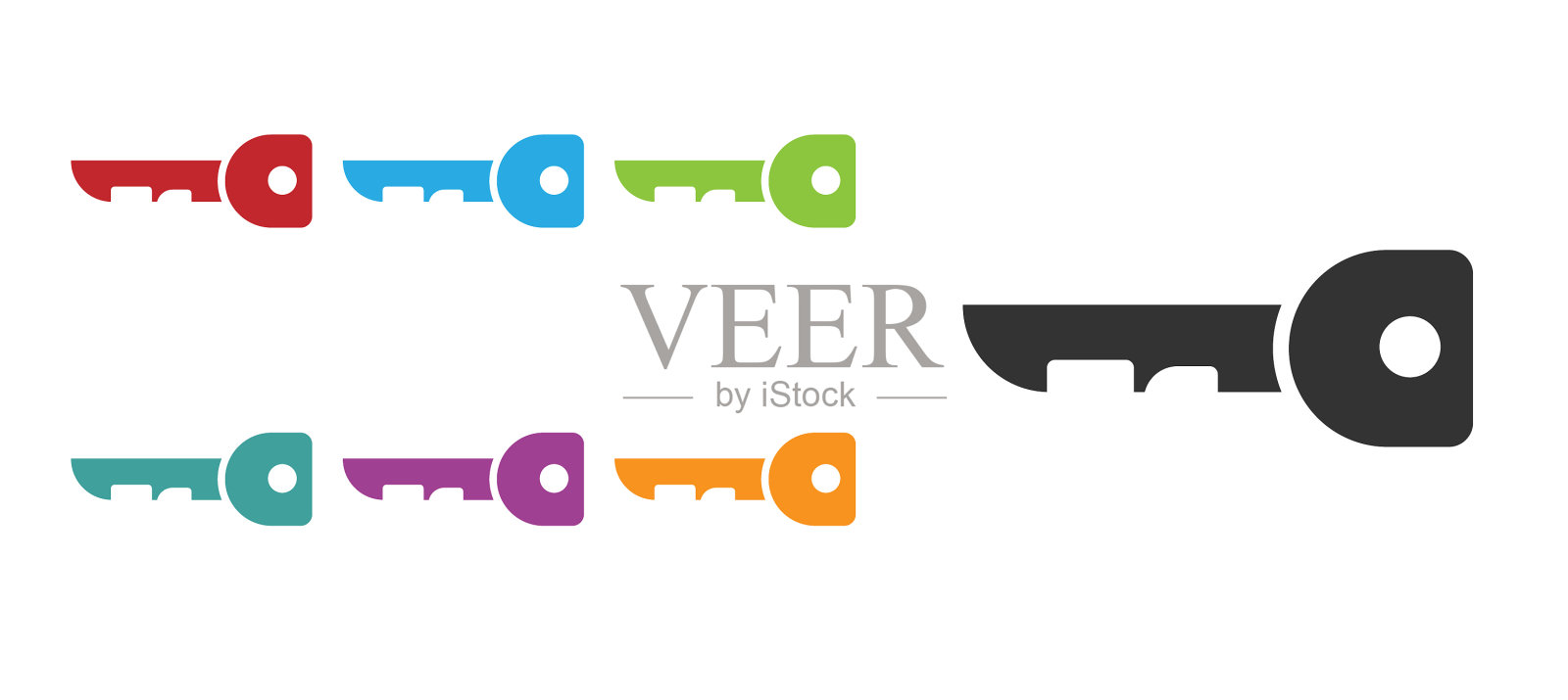 黑键图标隔离在白色背景设置图标素材