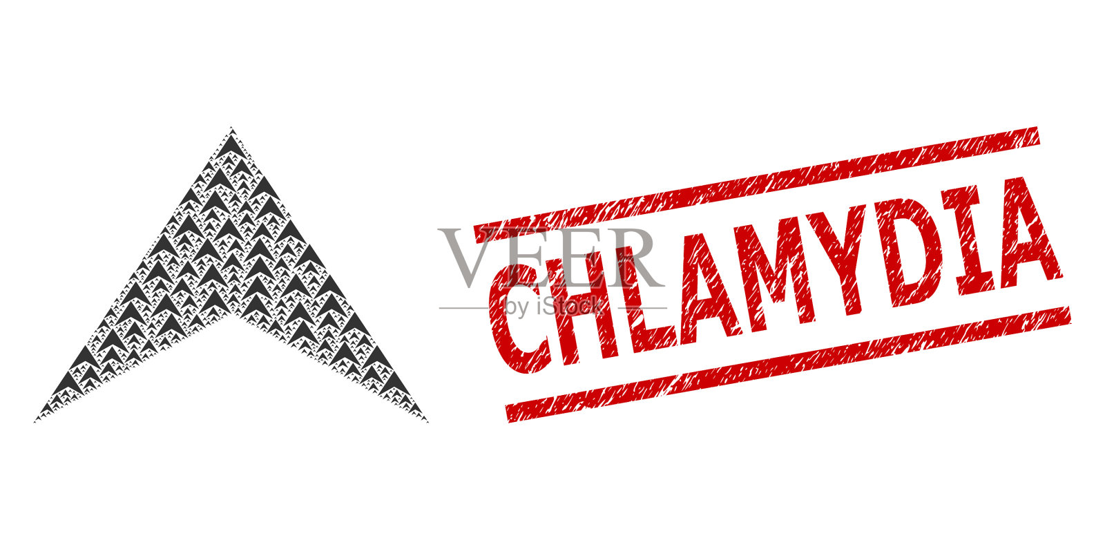 箭头向上分形马赛克箭头向上图标插画图片素材