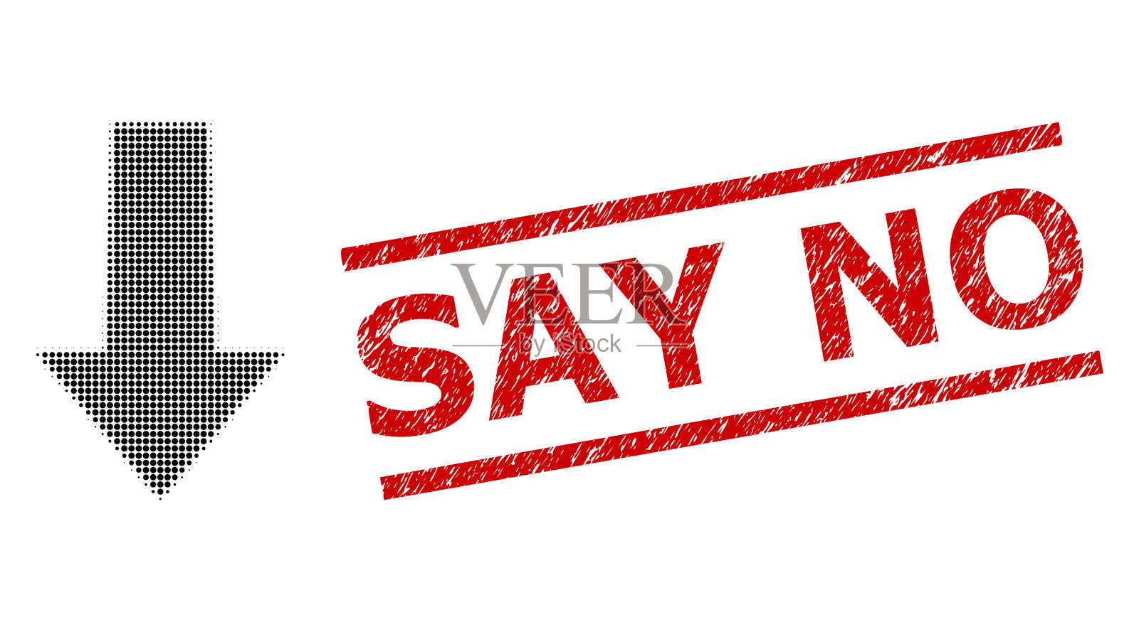 纹理说没有邮票和半色调虚线箭头插画图片素材