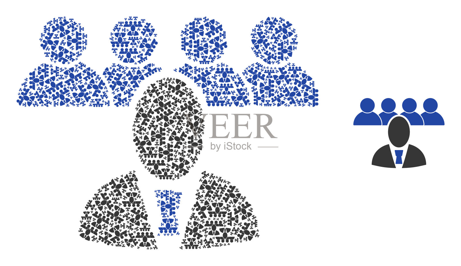 老板递归拼贴自我项目插画图片素材