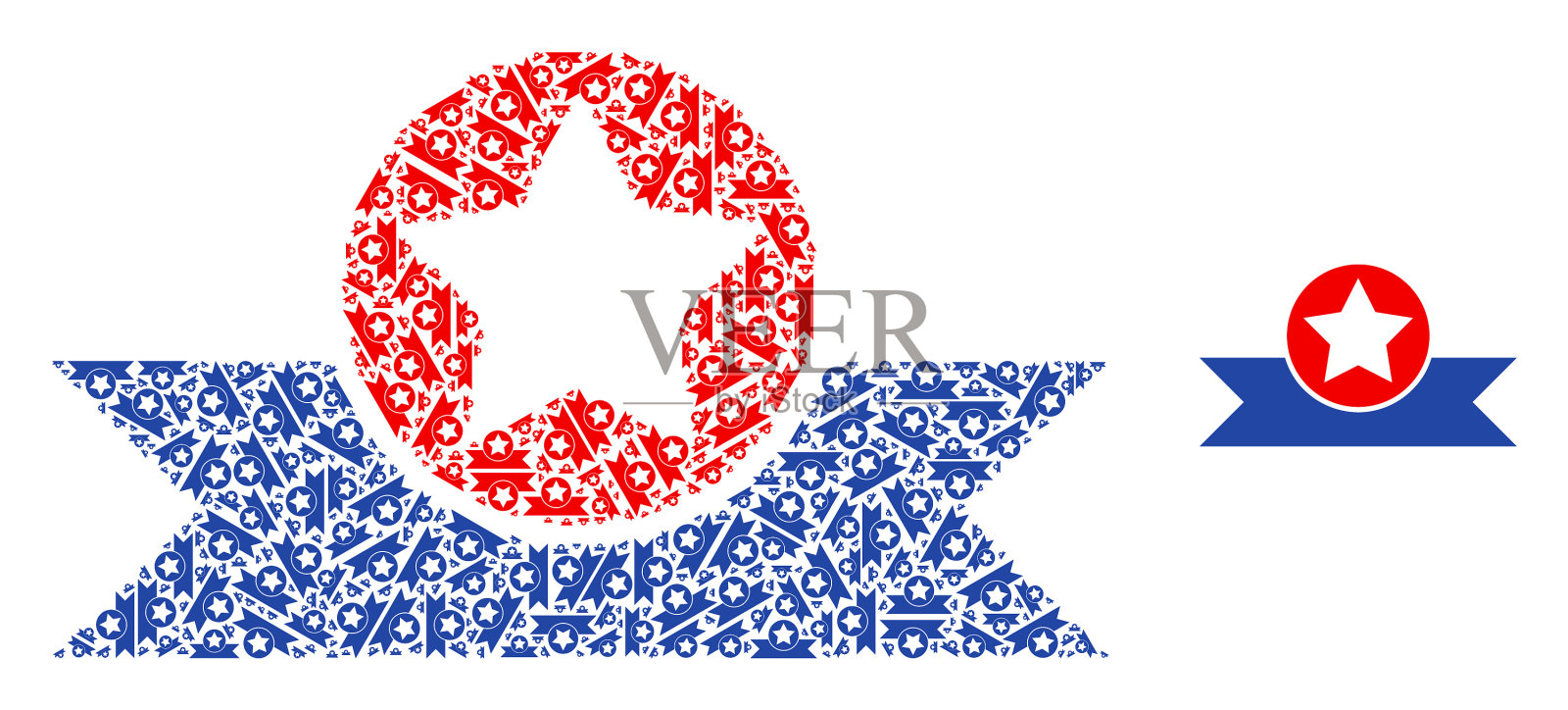 星奖用丝带递归拼贴自我插画图片素材