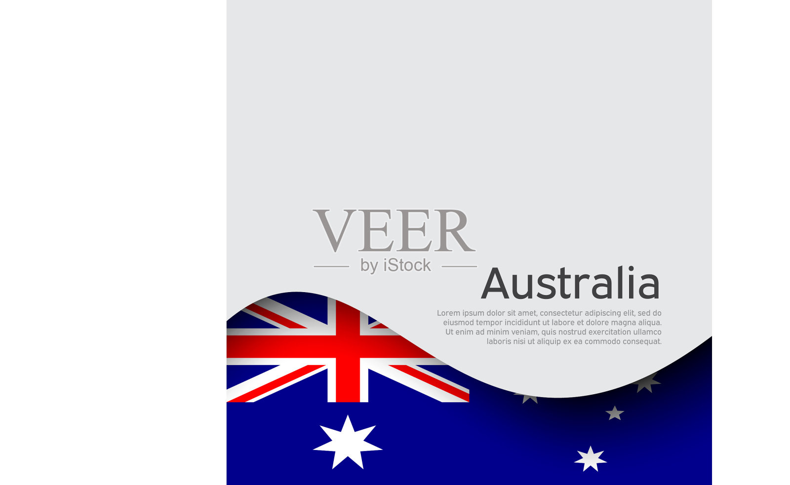 白色背景的澳大利亚国旗插画图片素材