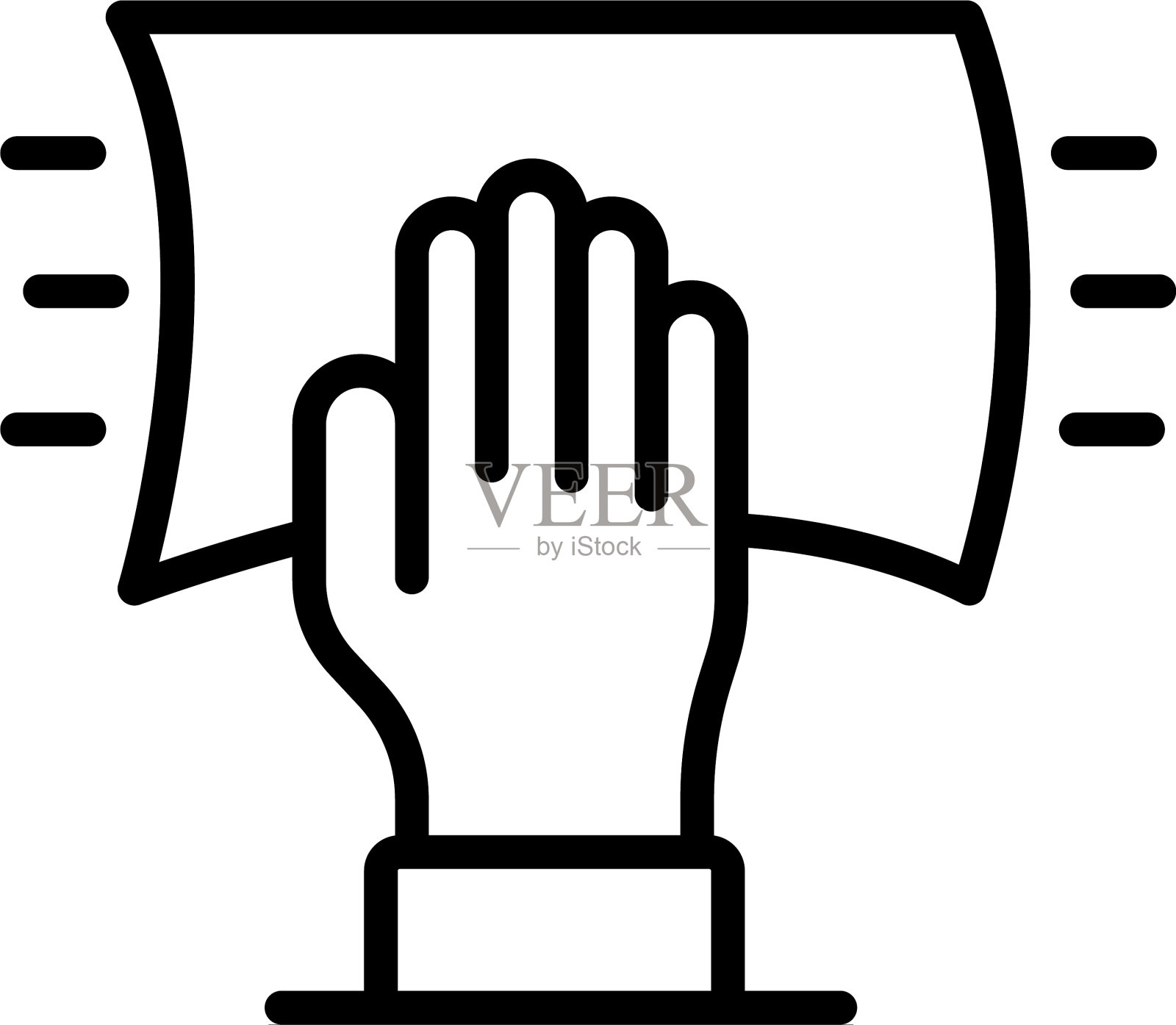 清洁布图标轮廓风格插画图片素材