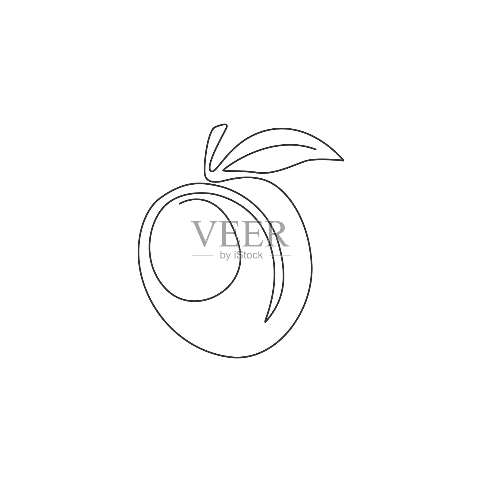 一条线画出了整个健康的有机食品设计元素图片