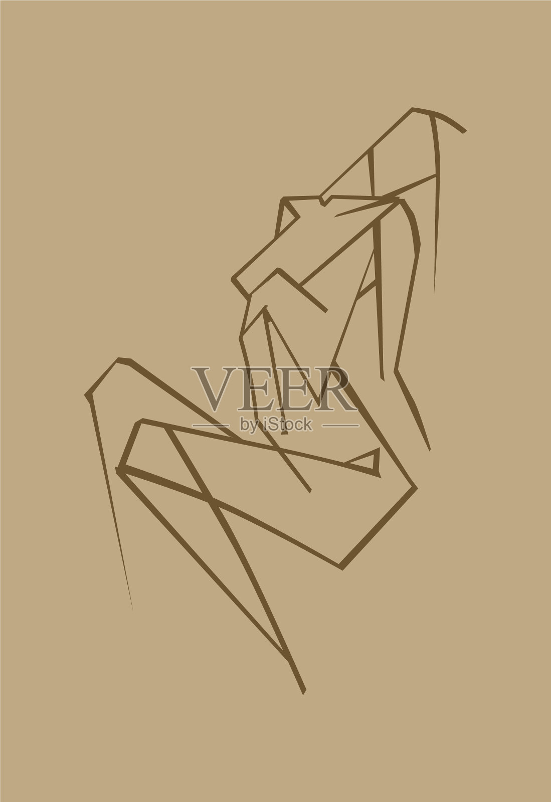 图形图像一个坐着的女人风格化的图画插画图片素材