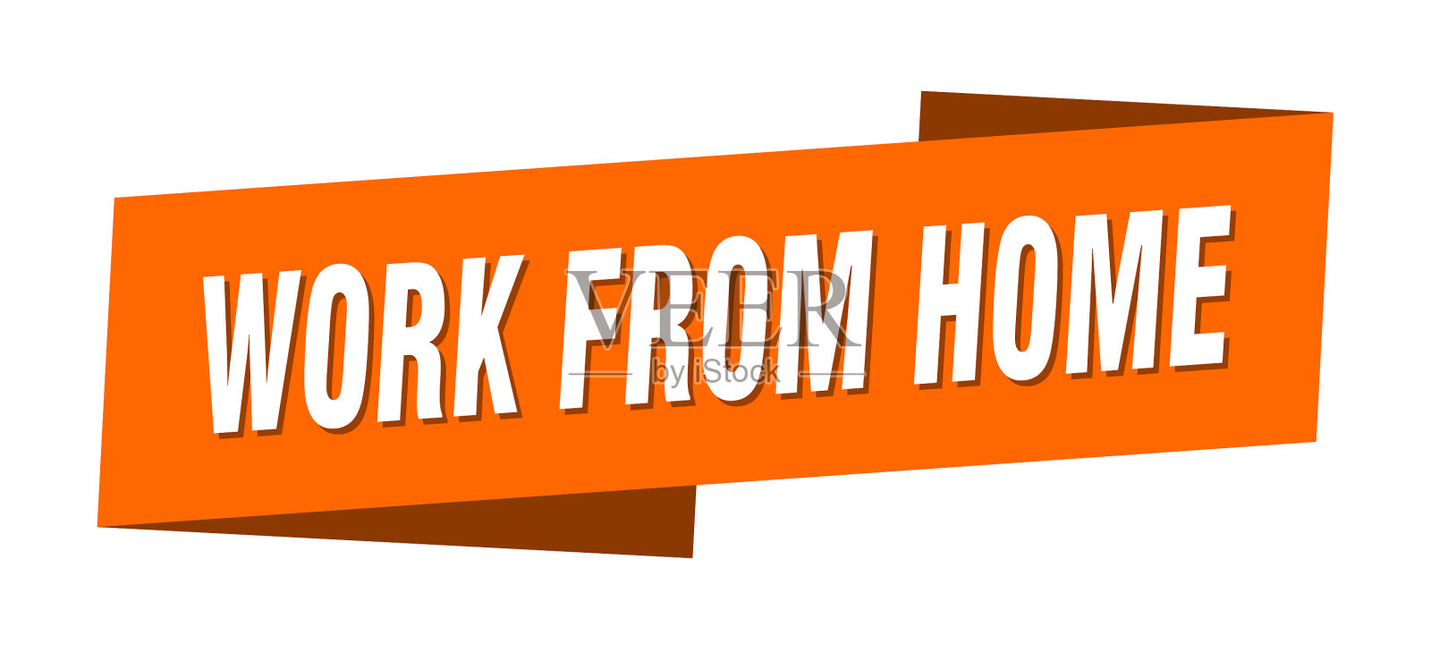 在家工作横幅模板丝带标签标志插画图片素材