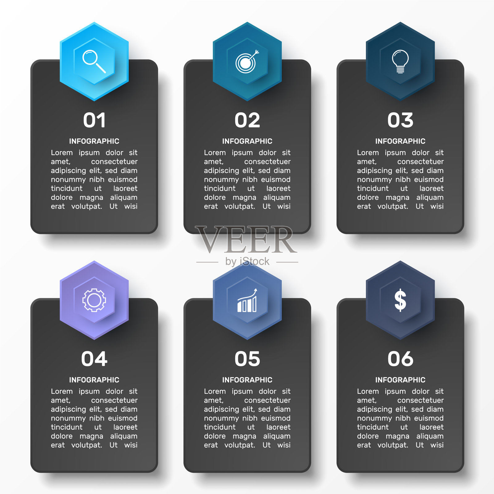 3d信息图模板演示业务图标素材