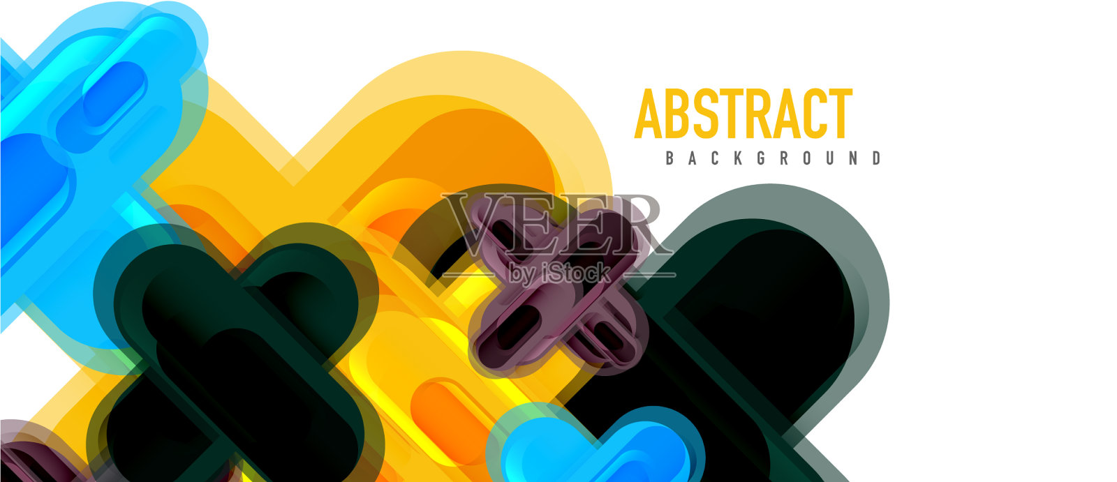 现代玻璃十字形抽象插画图片素材