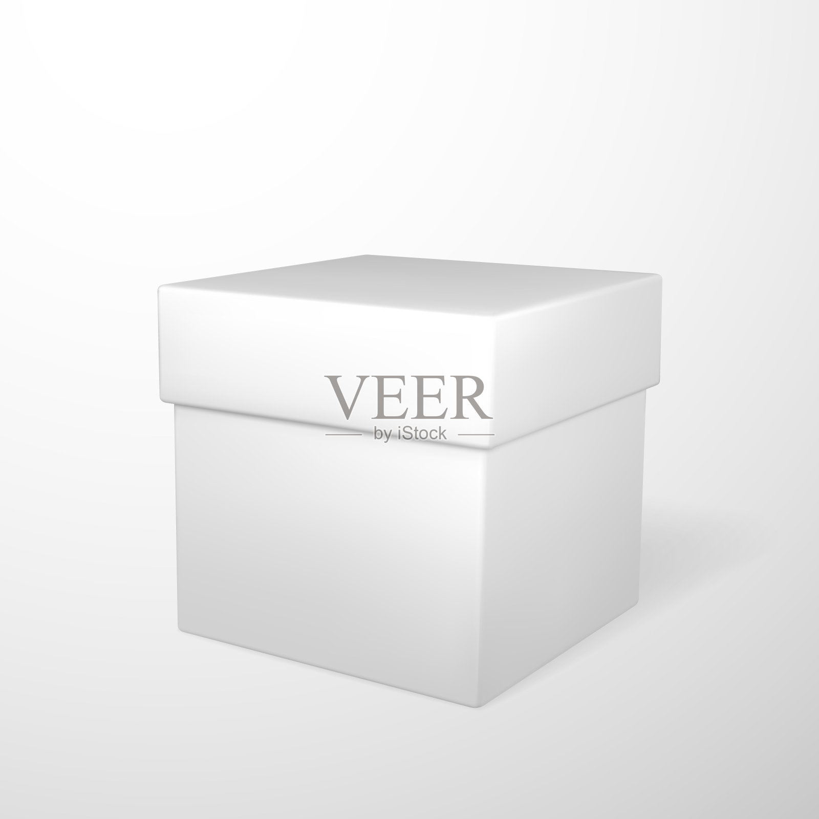 现实的白色礼盒孤立在灰色背景。矢量图插画图片素材