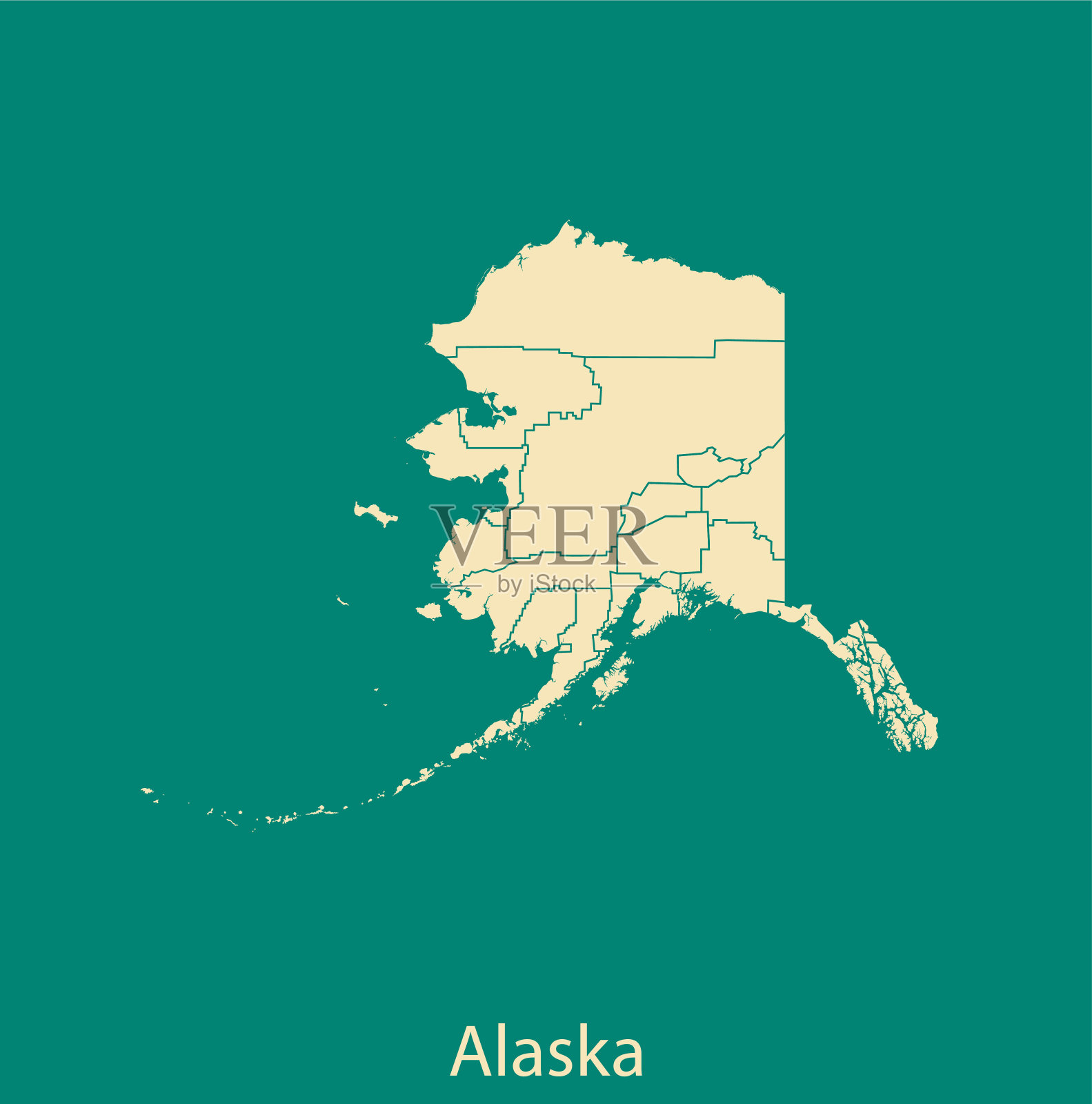 阿拉斯加的地图插画图片素材