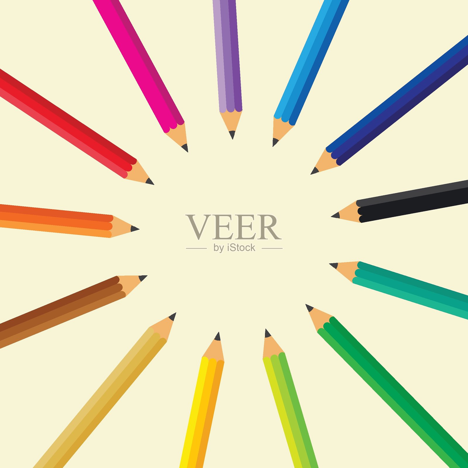 铅笔背景矢量插图图标教育设计模板插画图片素材