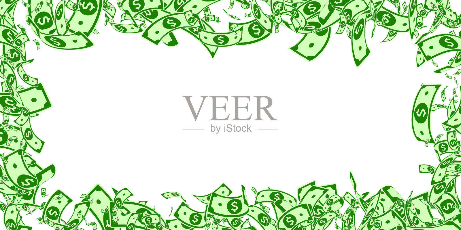 零乱的美元纸币落在上面插画图片素材