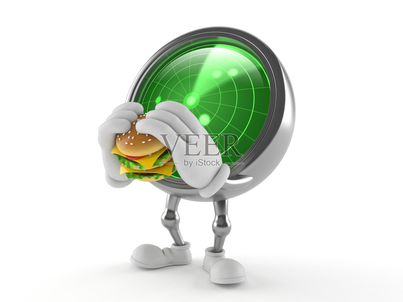 雷达人物吃汉堡照片摄影图片