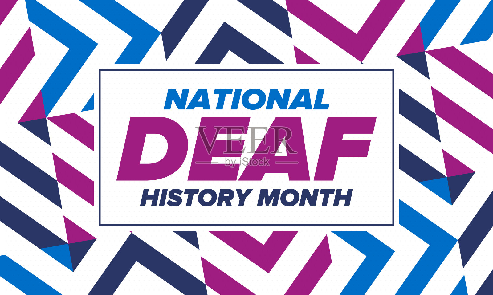 全国聋人历史月。在美国,庆祝从3月到4月。为了纪念聋人和重听人的成就。海报,明信片,旗帜。矢量图插画图片素材