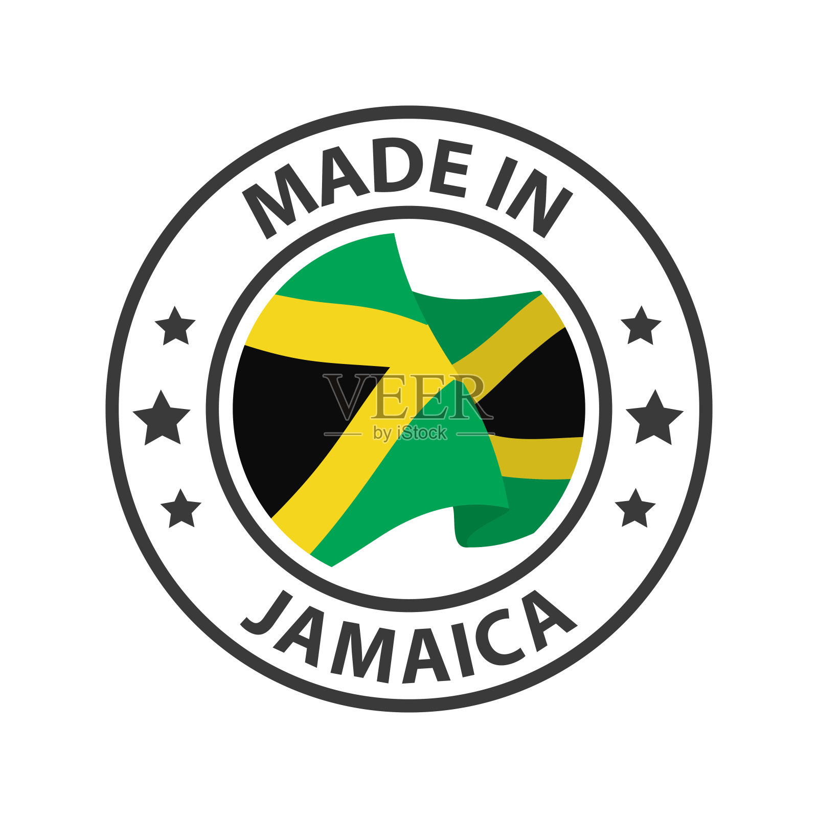 牙买加制造的偶像。邮票贴纸。矢量图插画图片素材