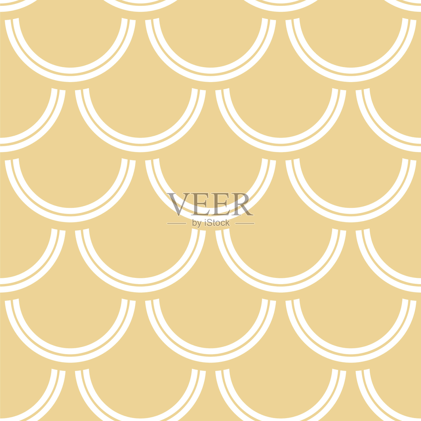 装饰风格中的鱼鳞图案插画图片素材