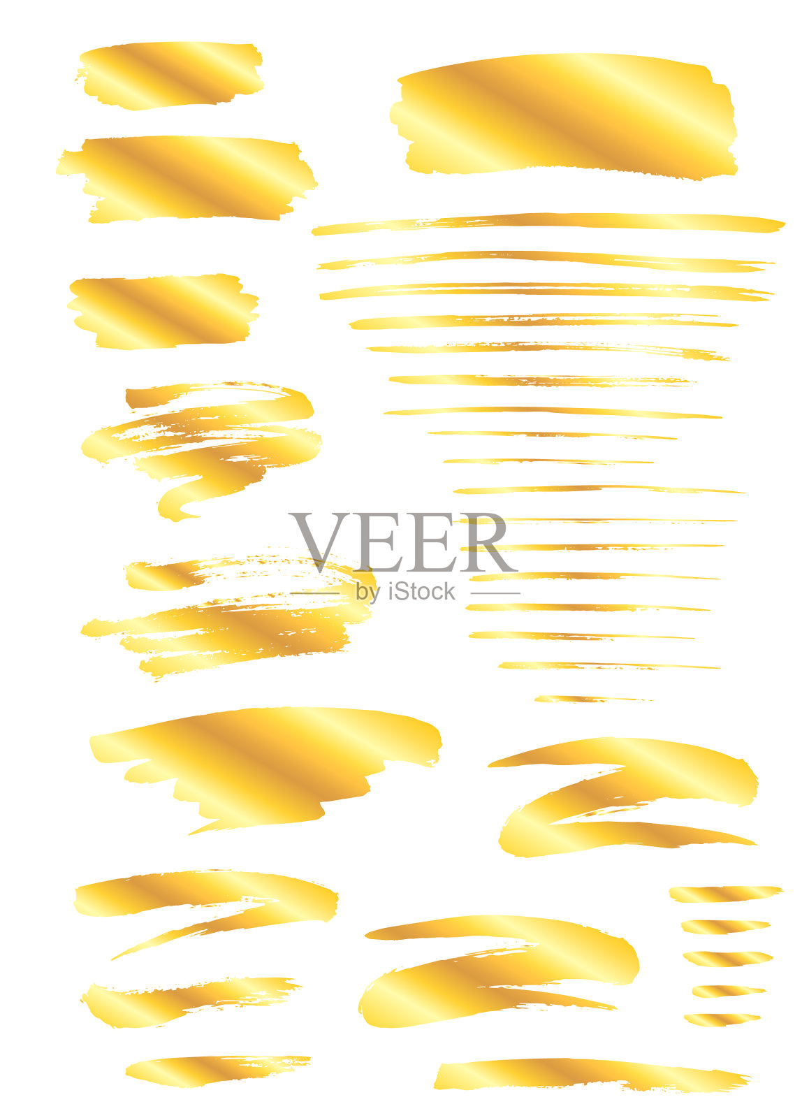 白漆上有金色的笔触插画图片素材