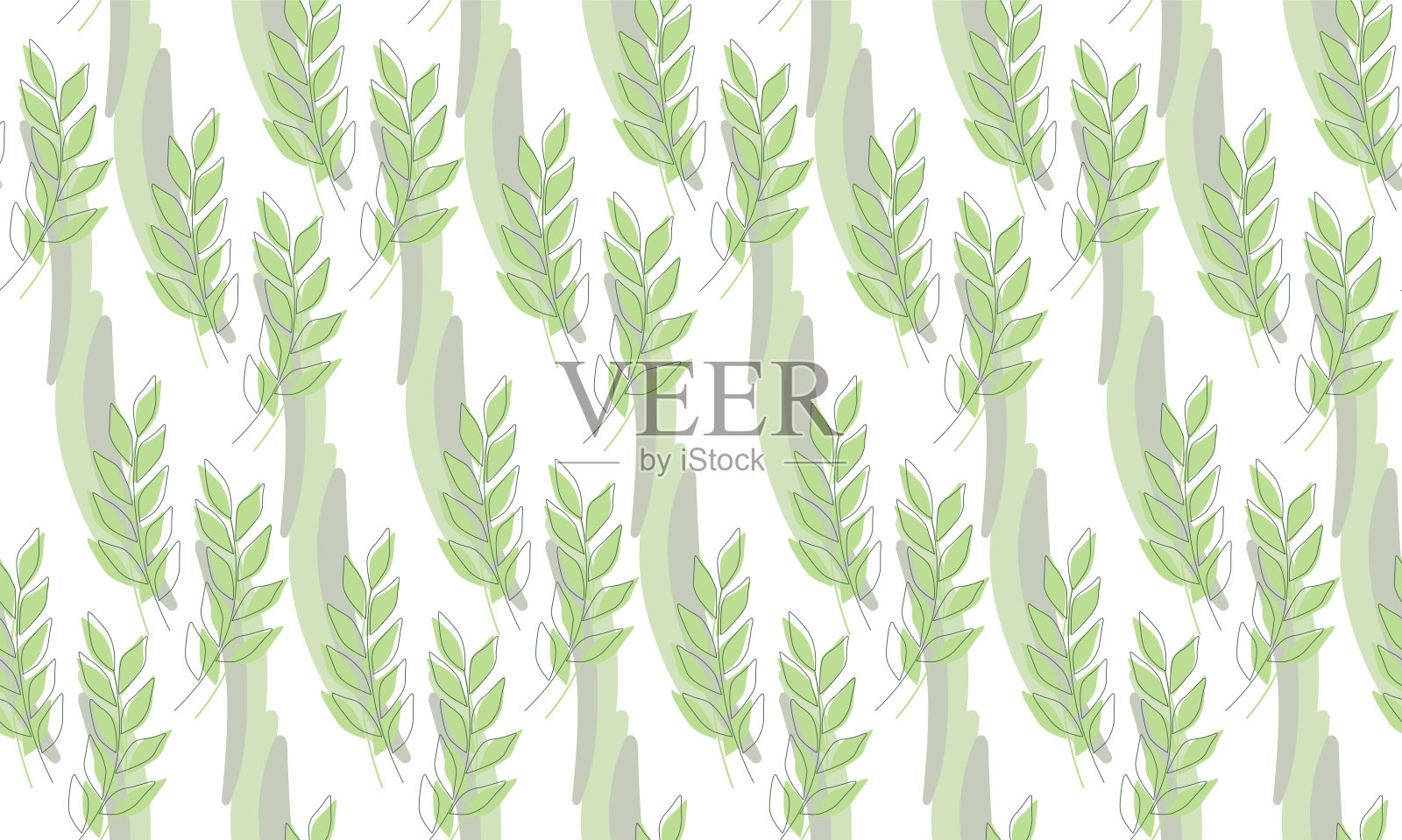 无缝叶模式插画图片素材