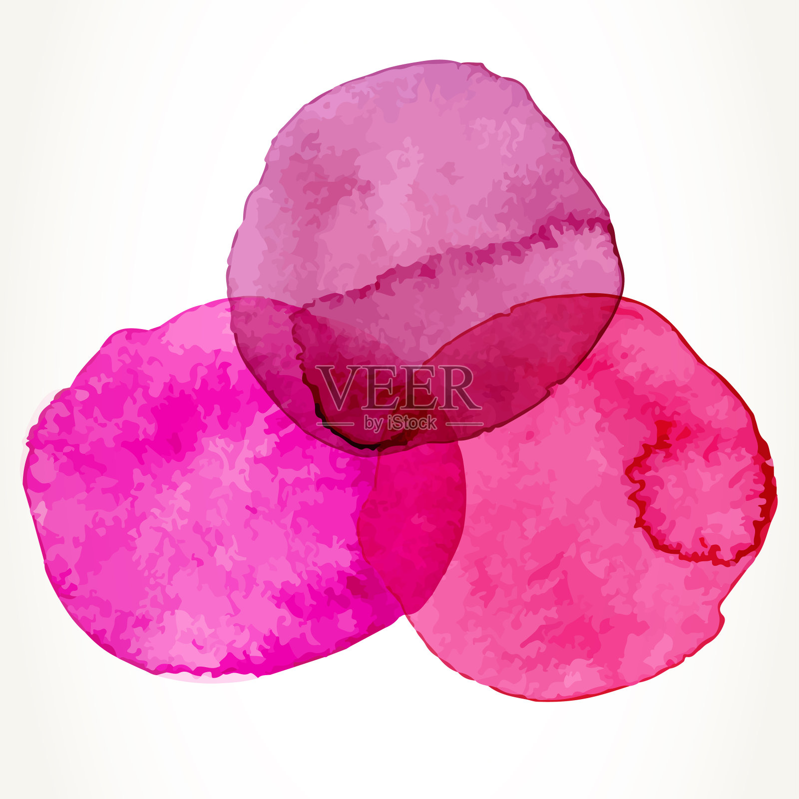 粉红色的水彩圈插画图片素材