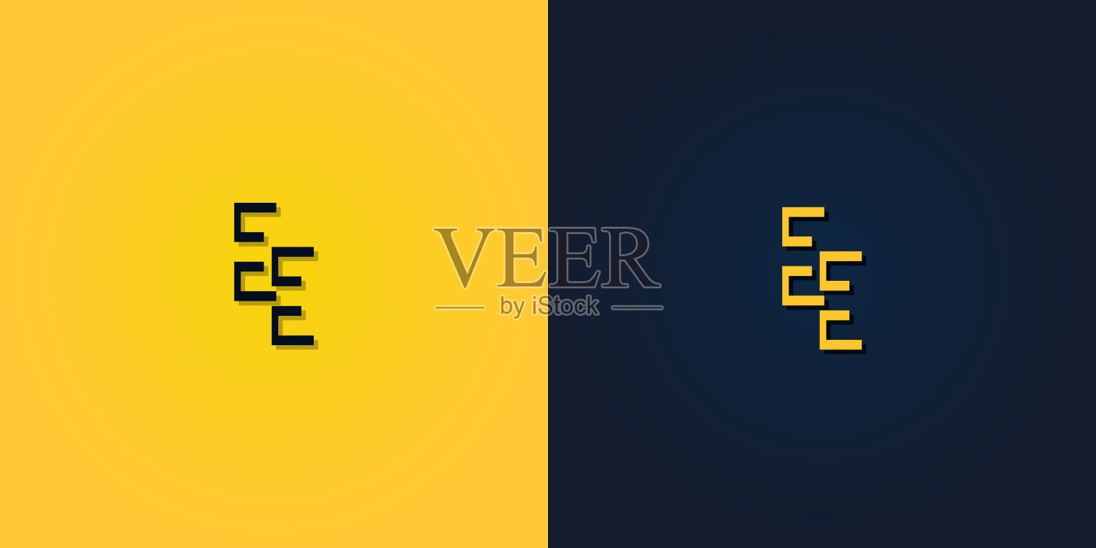 首字母EE符号。插画图片素材