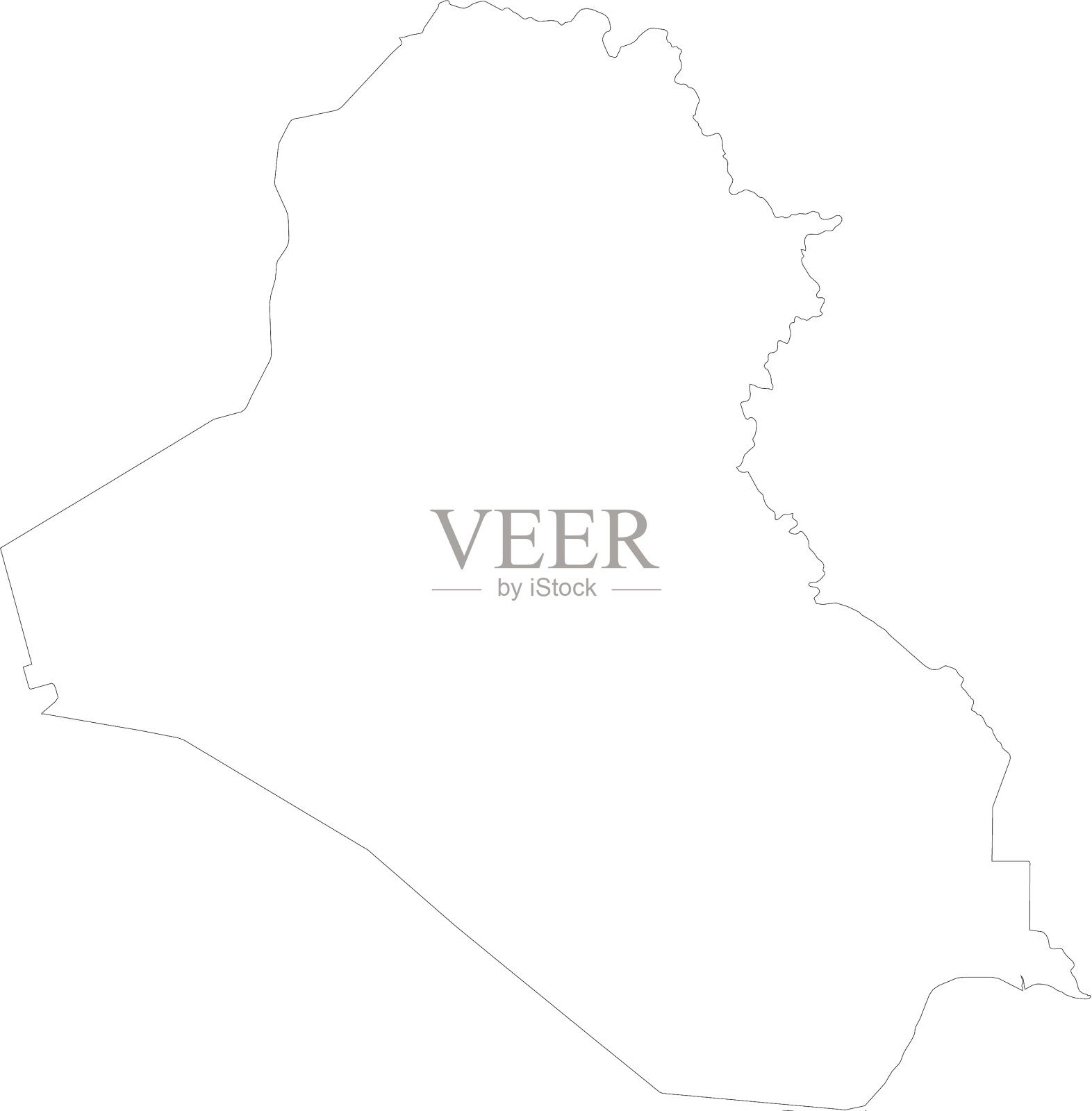 伊拉克地图轮廓国家插画图片素材