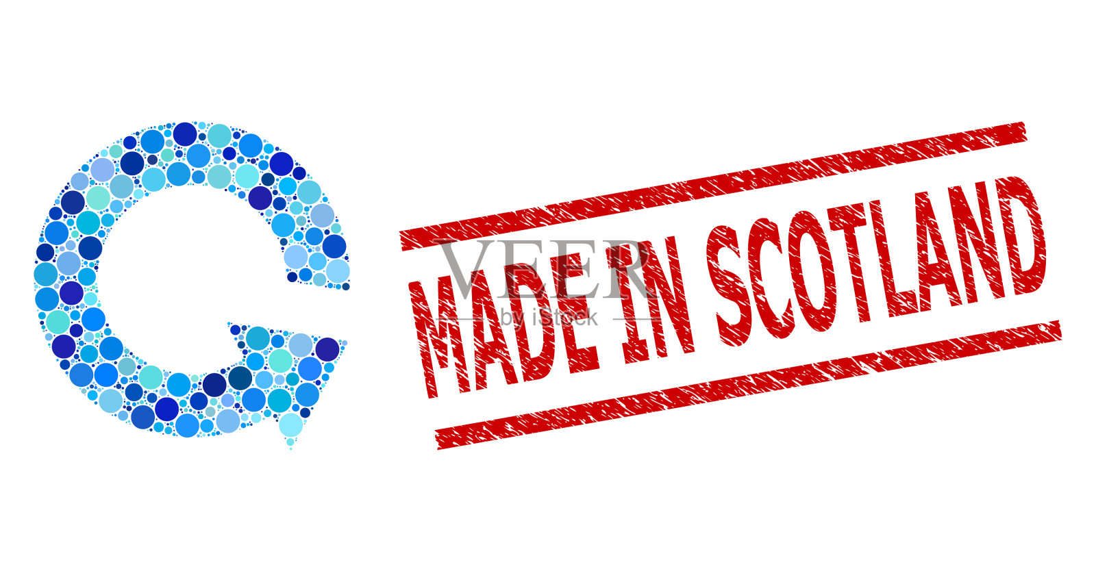 在苏格兰刻制印章和旋转CCW插画图片素材