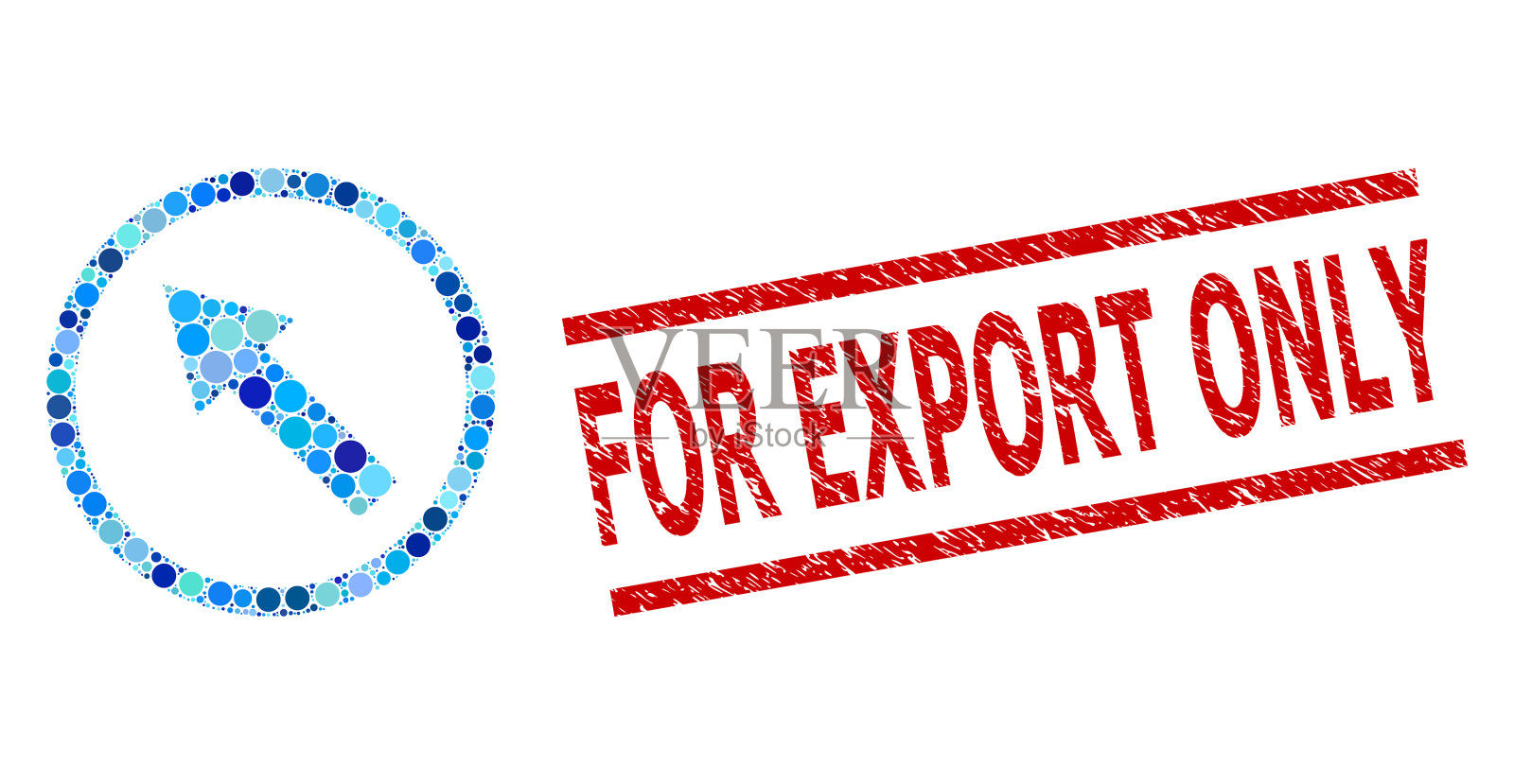 仅为出口印章而划,左上角为圆形插画图片素材