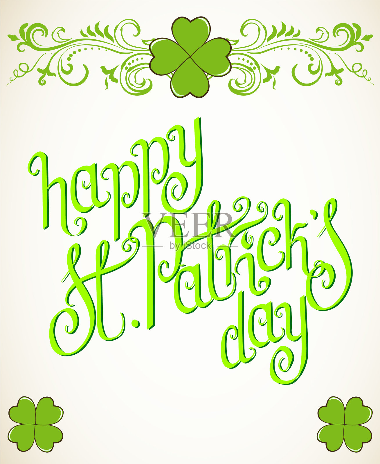 手写的圣帕特里克节问候插画图片素材