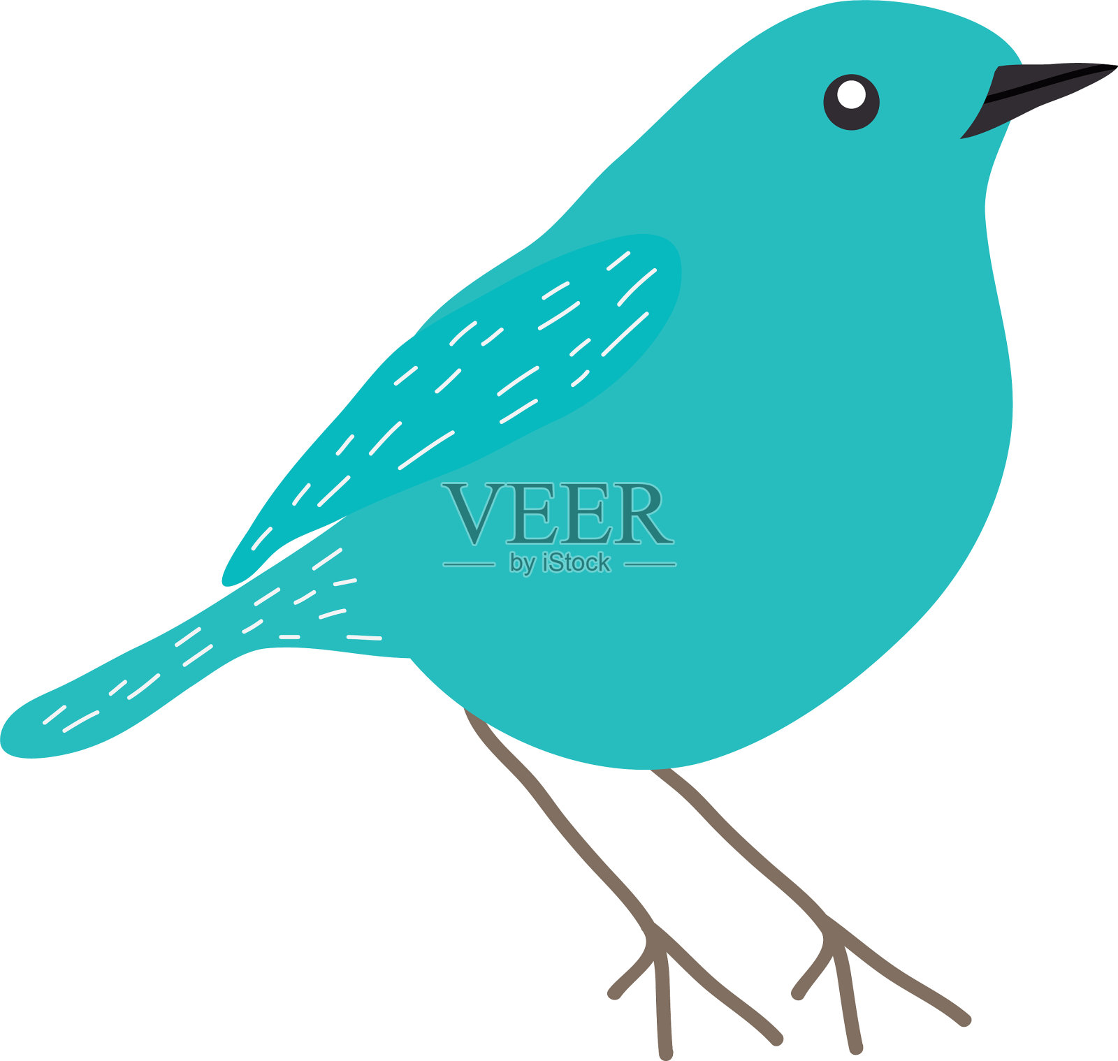 卡通鸟图标平面风格设计元素图片