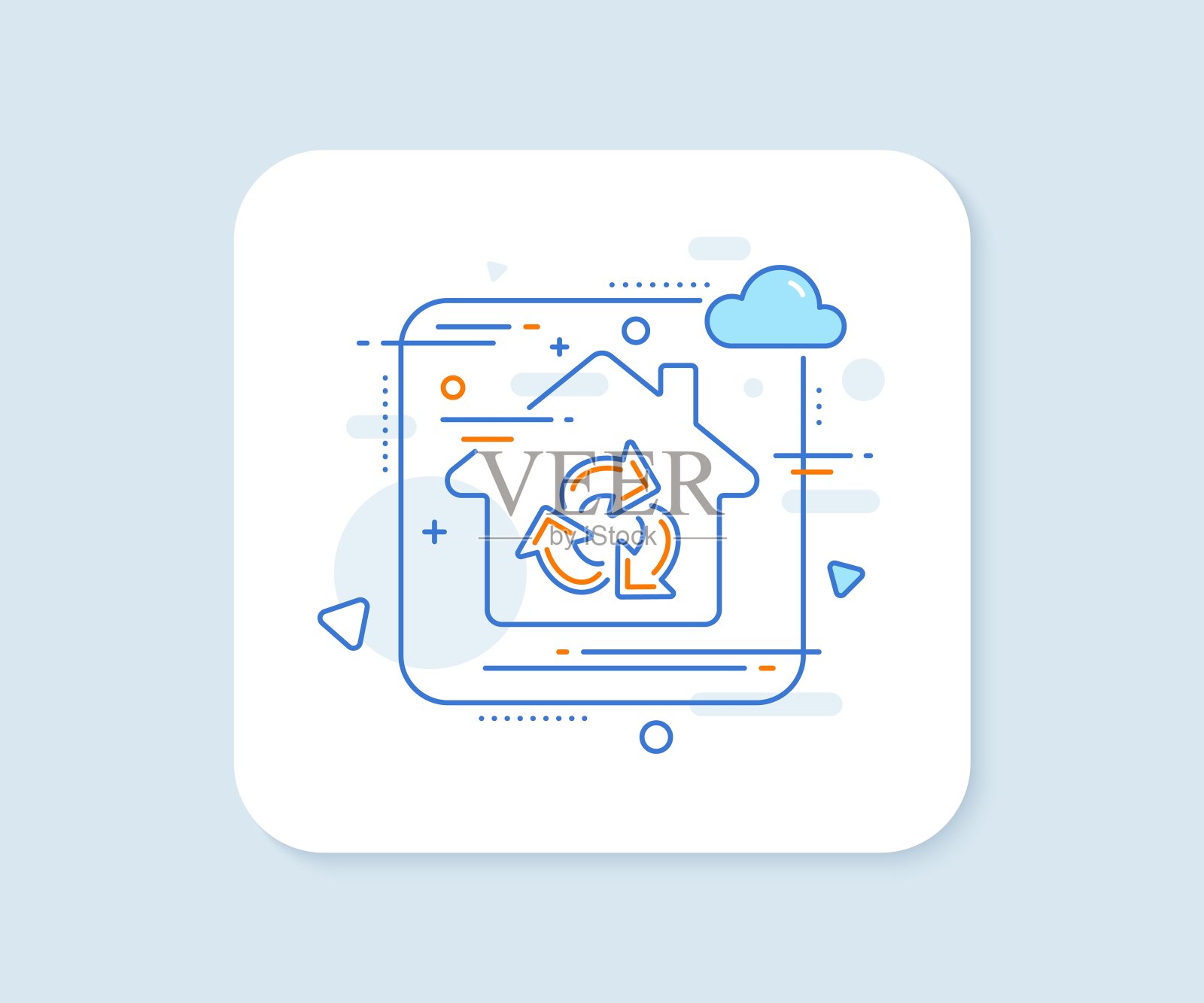 回收箭头线图标。回收垃圾。向量图标素材