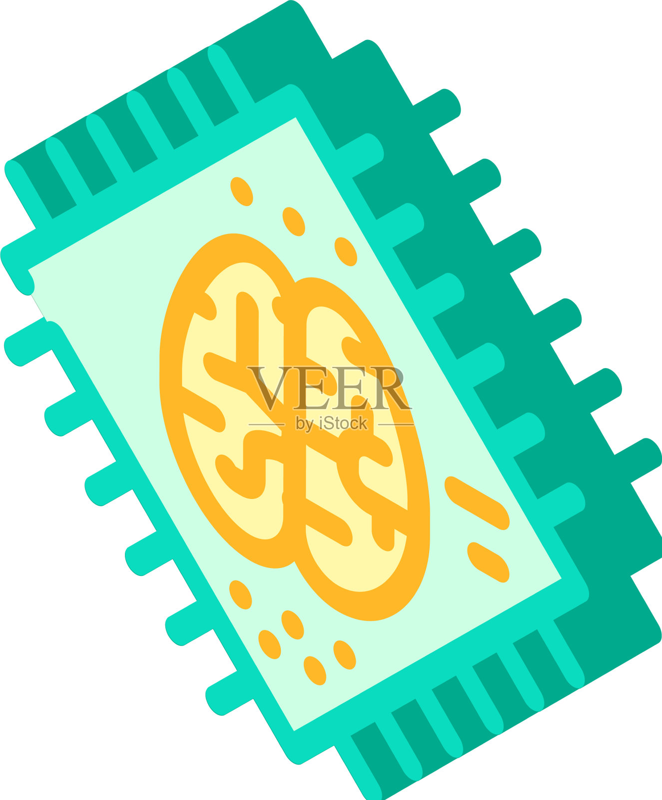 人脑微芯片人工智能等长设计元素图片