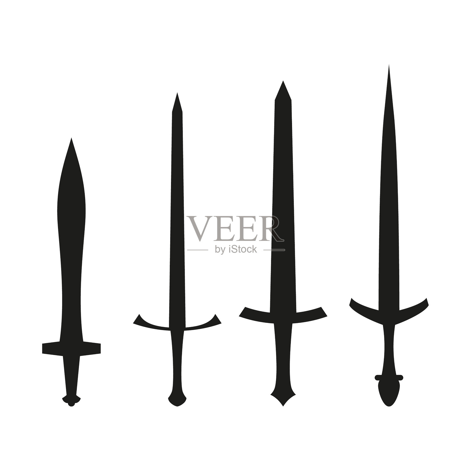 矢量集中世纪剑设计元素图片