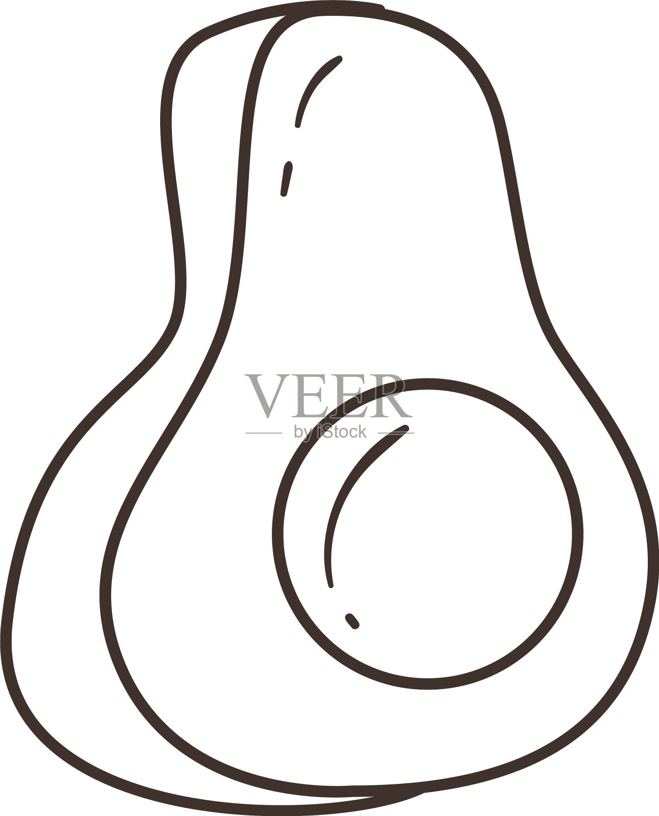 鳄梨自由形式线条风格图标设计设计元素图片