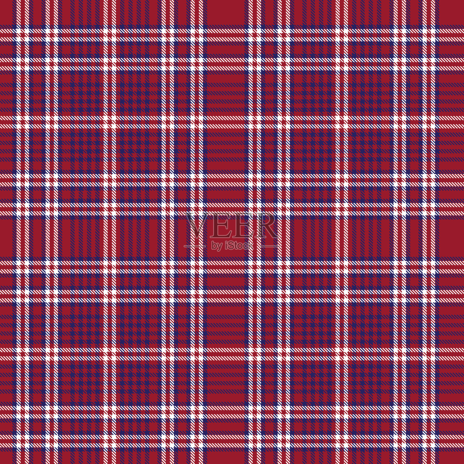 圣诞格伦格子织无缝图案插画图片素材