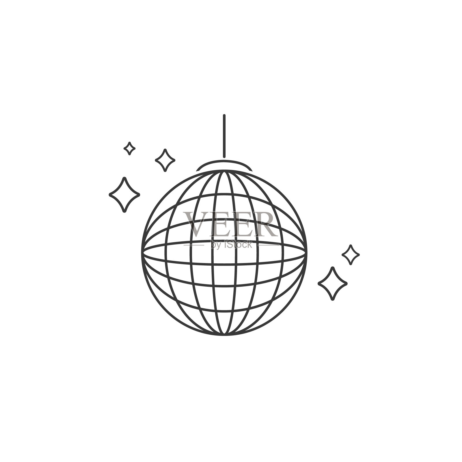 矢量球线图标在平面标志插画图片素材