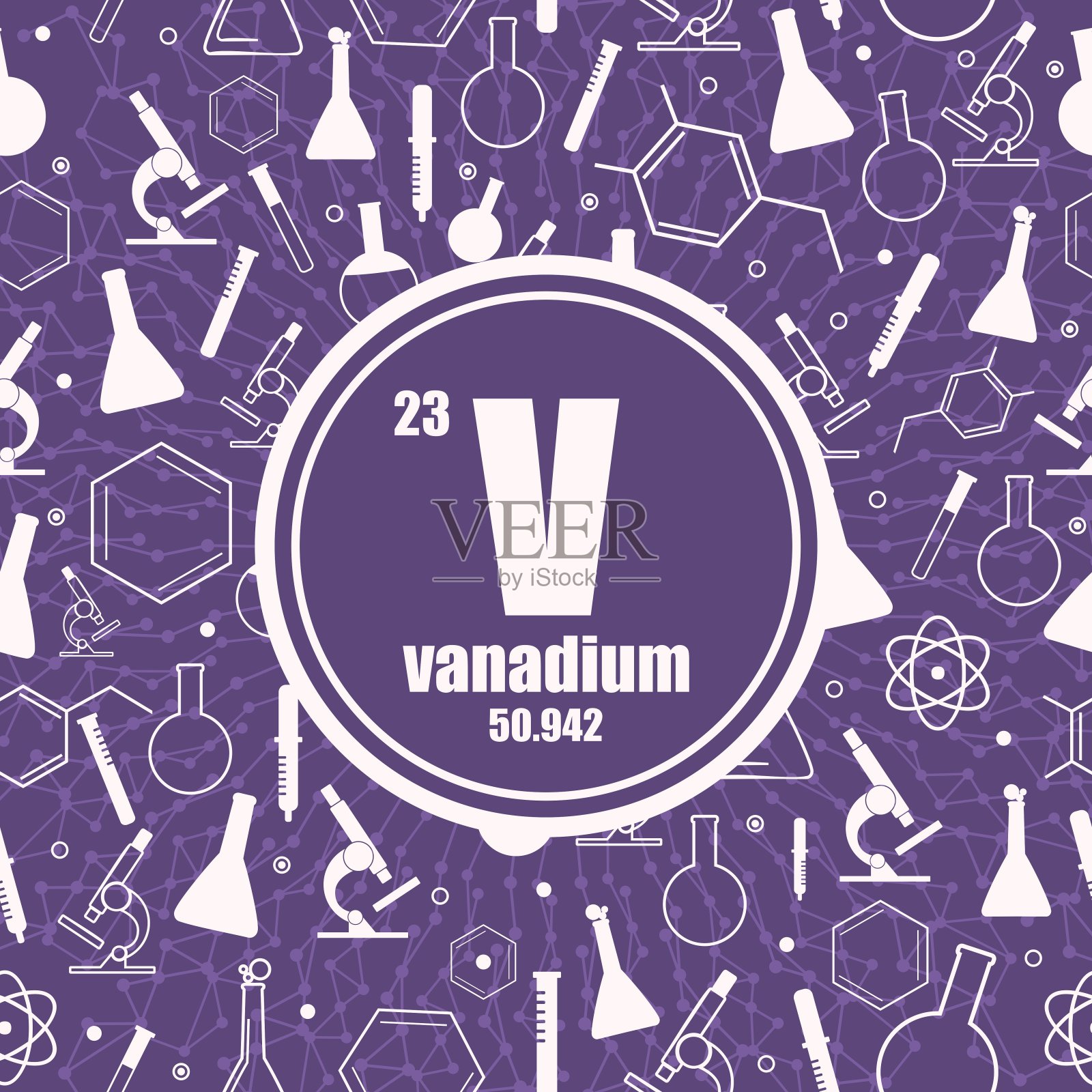钒的化学元素。插画图片素材