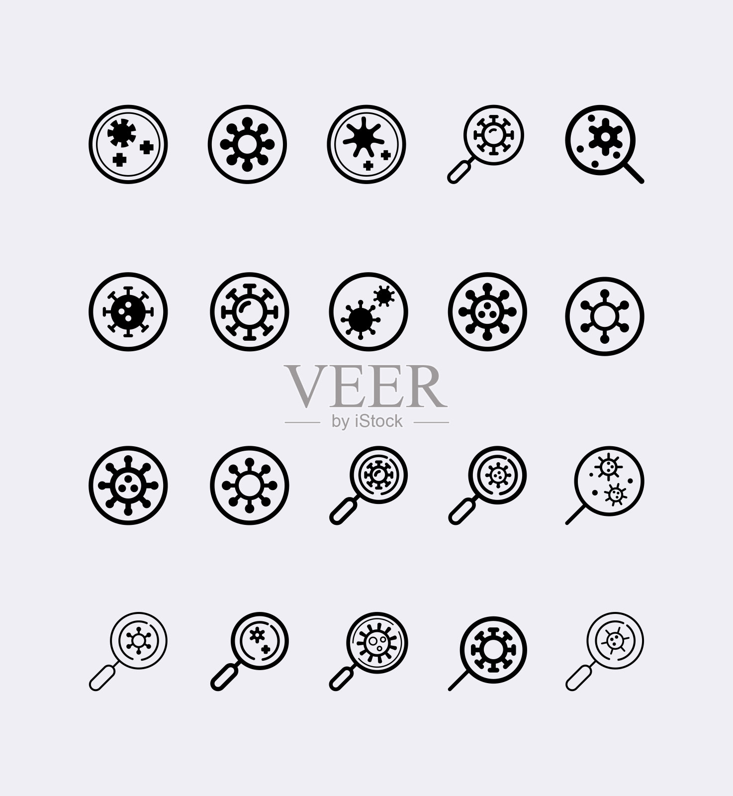冠状病毒图标向量集。大流行,COVID-19图标素材