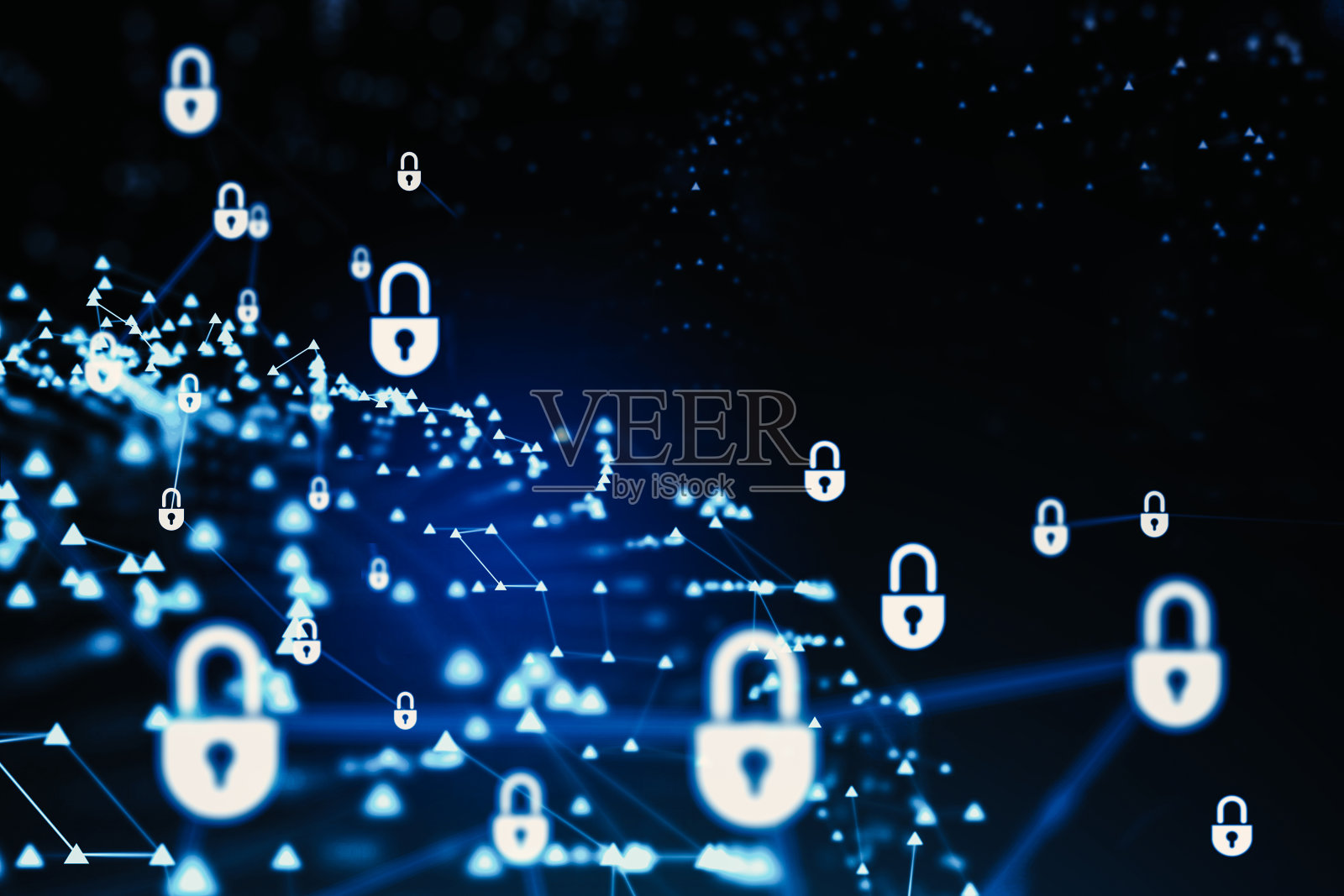 沉浸式网络安全接口和数据保护插画图片素材